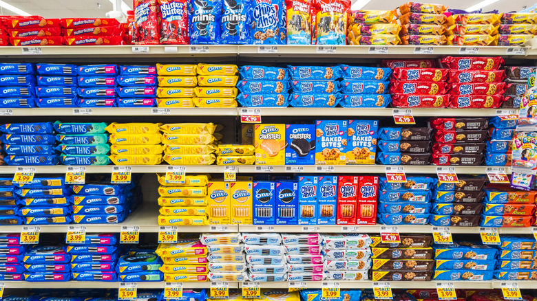 Cookie aisle in grocery store