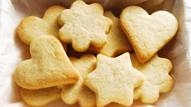 Pile of shortbread cookies