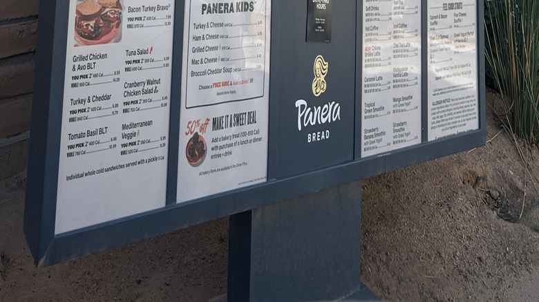 A drive-thru Panera menu