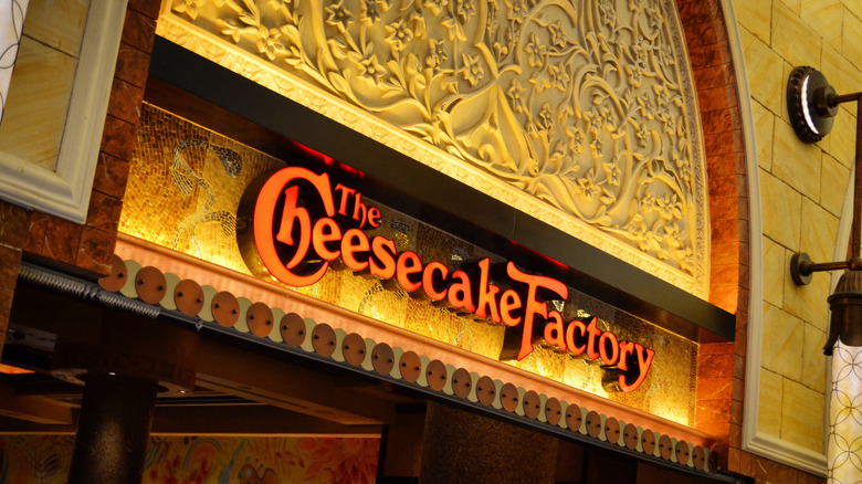 Cheesecake Factory storefront sign