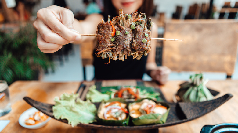Thai kabob at a restaurant