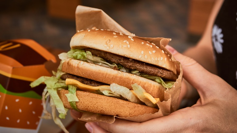 McDonald's Big Mac in hands