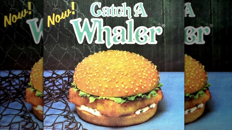 A vintage advert for the Whaler burger