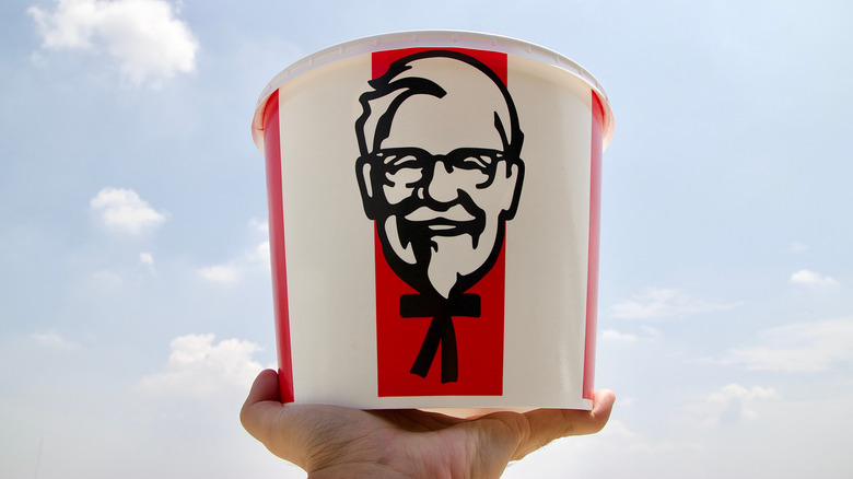 Colonel Sanders face on KFC bucket