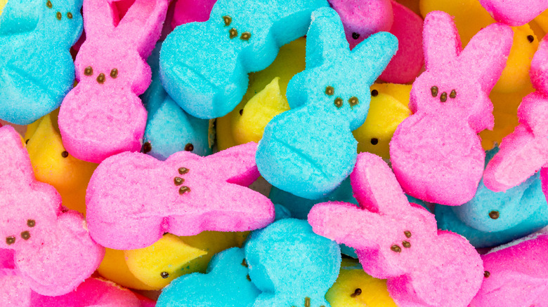 Pile of colorful Peeps
