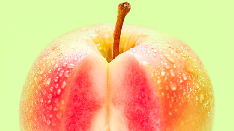 Closeup of a Lucy Glo apple