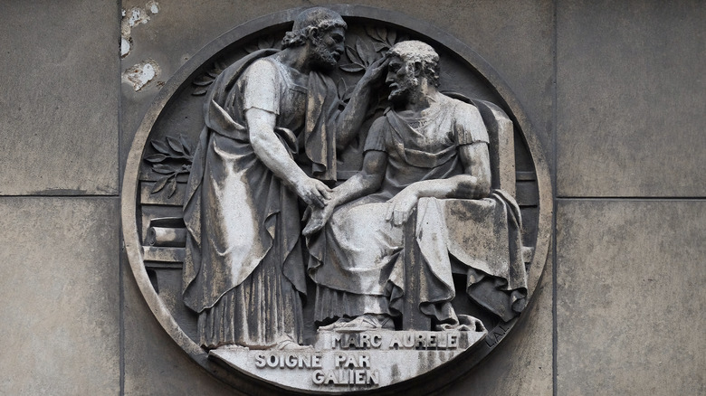 A relief of Marcus Aurelius Healed by Galen from a Paris museum