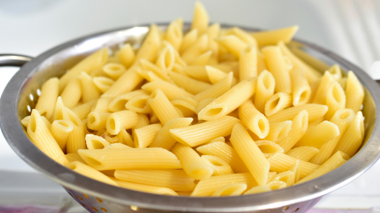 Pasta in colander