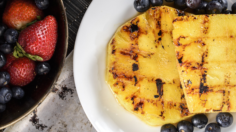 grilled pineapple with fresh berries