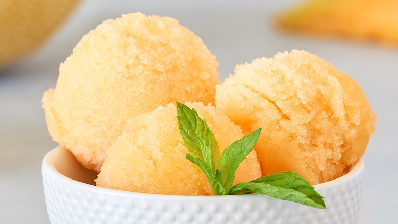 bowl of melon sorbet