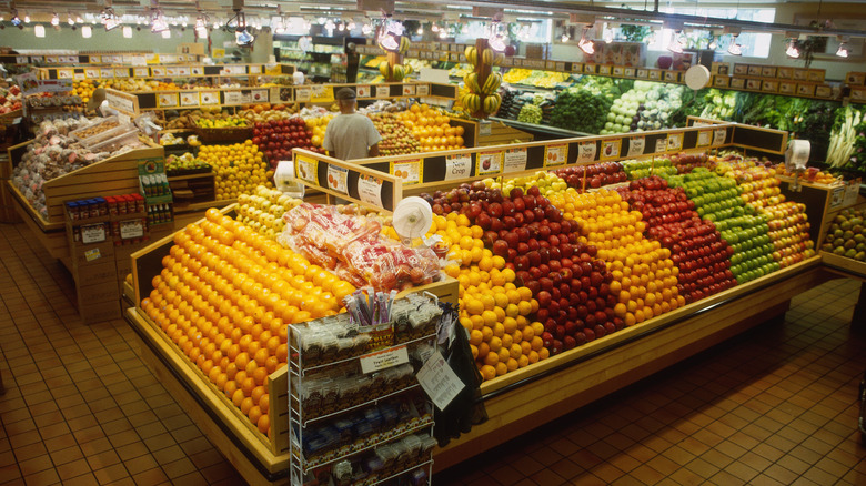 Produce section of grocery store