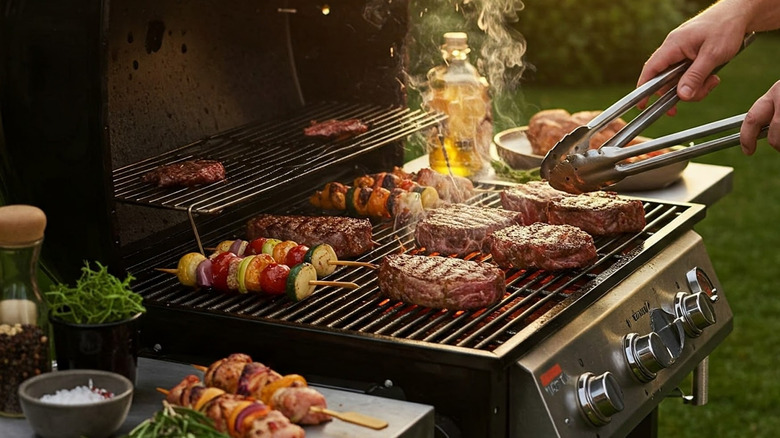 Close up of a nice grill with many buttons