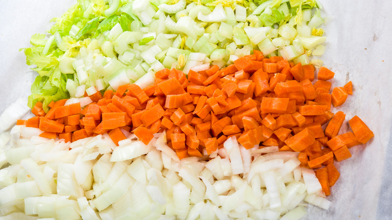 chopped raw mirepoix