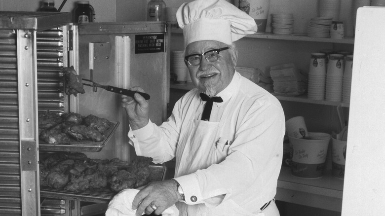 Harland Sanders in chef's hat