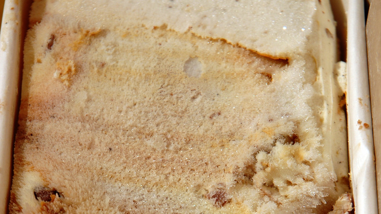 Ice cream with freezer burn