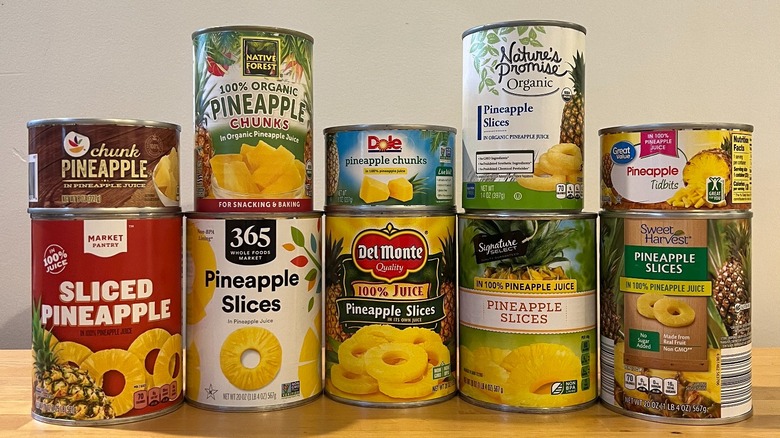 Cans of pineapple