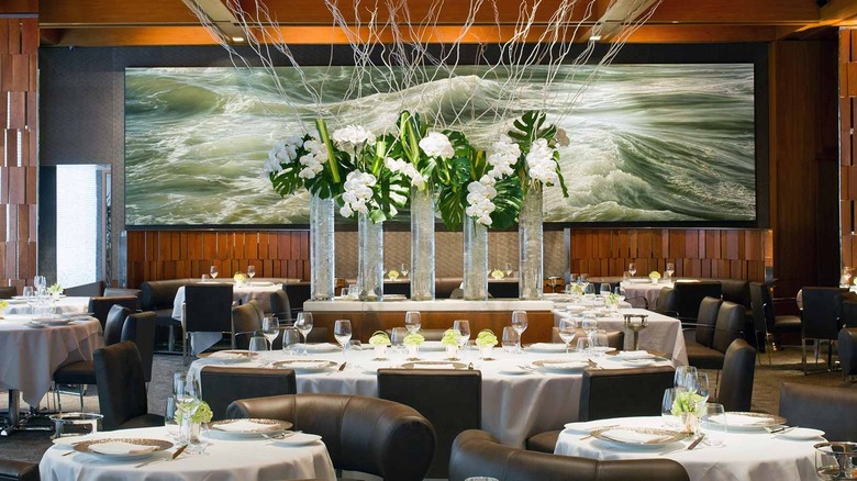 Interior of Le Bernadin with set tables