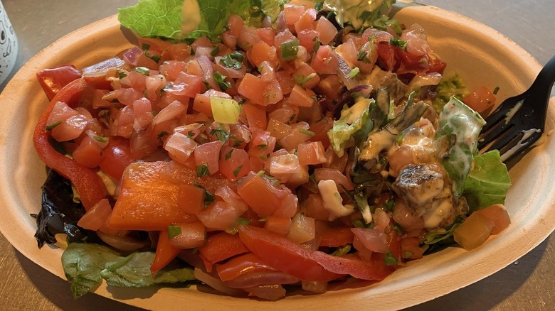 salad in bowl from chipotle