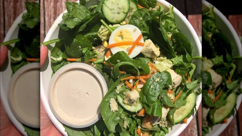 crisp & green salad with spinach