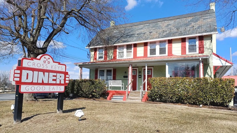 Sign outside the Cross Keys Diner