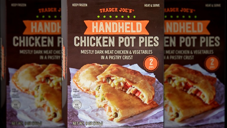 A box of Trader Joe's Handheld Chicken Pot Pies