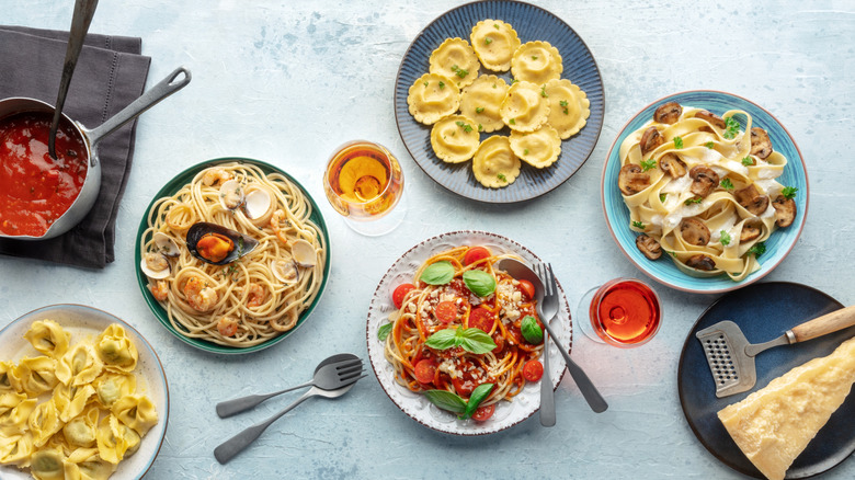 Overview of different types of pasta dishes