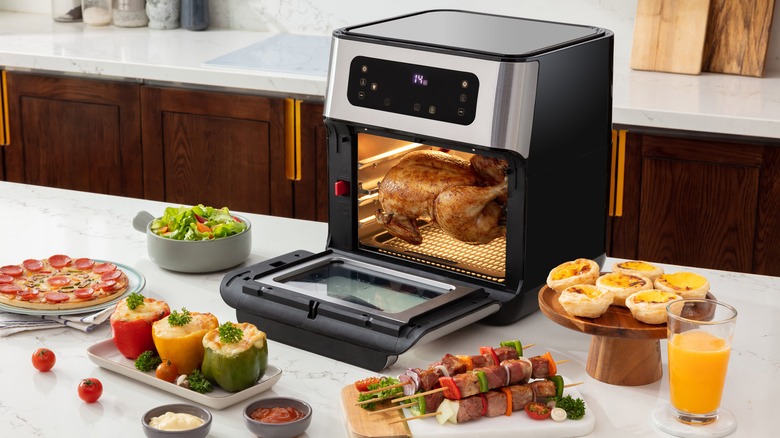 Air fryer and variety of foods 