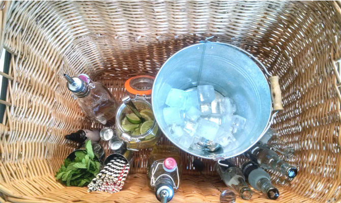 The Travelling Gin Co. Cruises NYC on Bikes with Booze-Filled Baskets