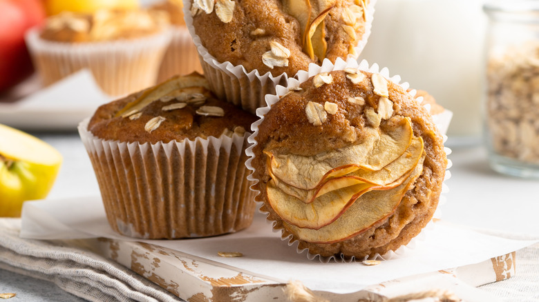 Muffins sprinkled with oats