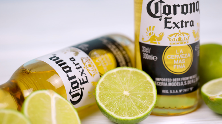 Corona with lime
