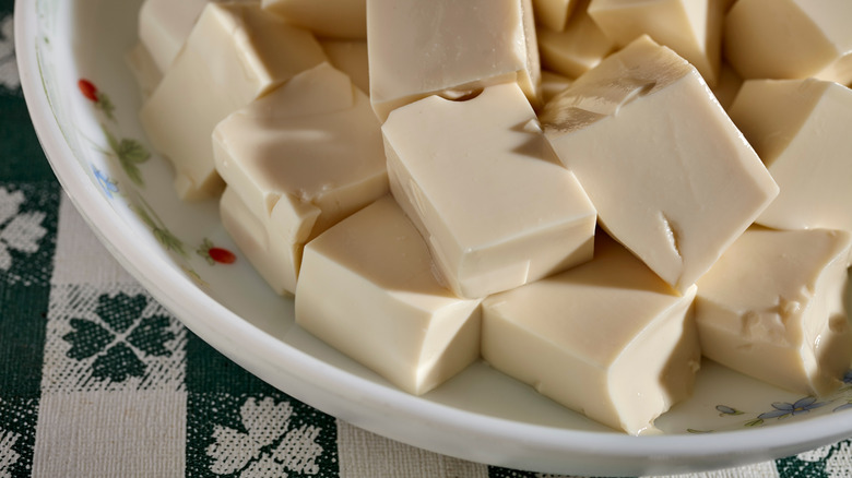 Cubes of silken tofu