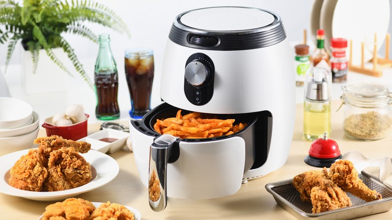air fryer with food