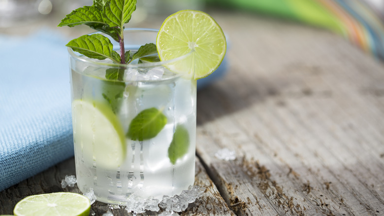 mojito on a wooden table