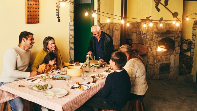 family at the dinner table