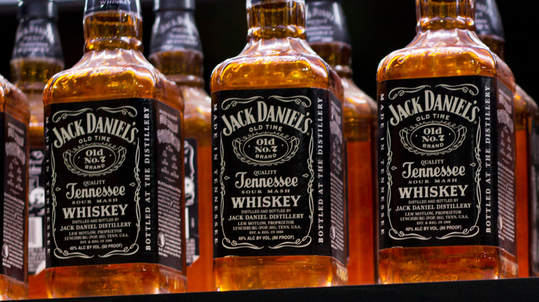 Jack Daniel bottles on a shelf