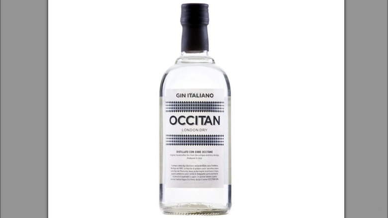 A bottle of Bordiga Occitan Gin