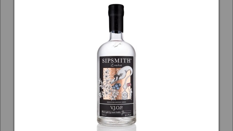 A bottle of Sipsmith VJOP Gin