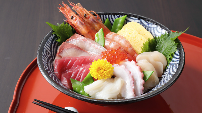 Japanese chirashi sushi bowl