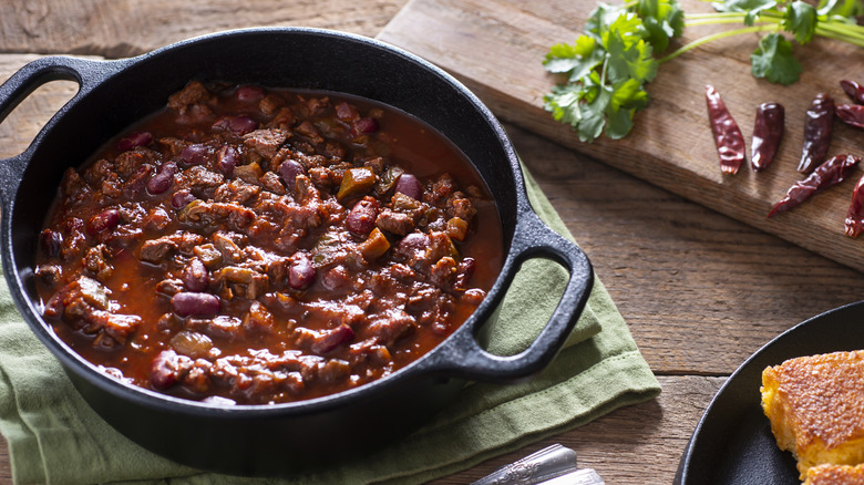 a pot of chili