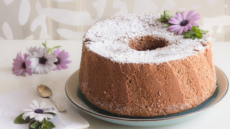 Chocolate Chiffon cake on plate