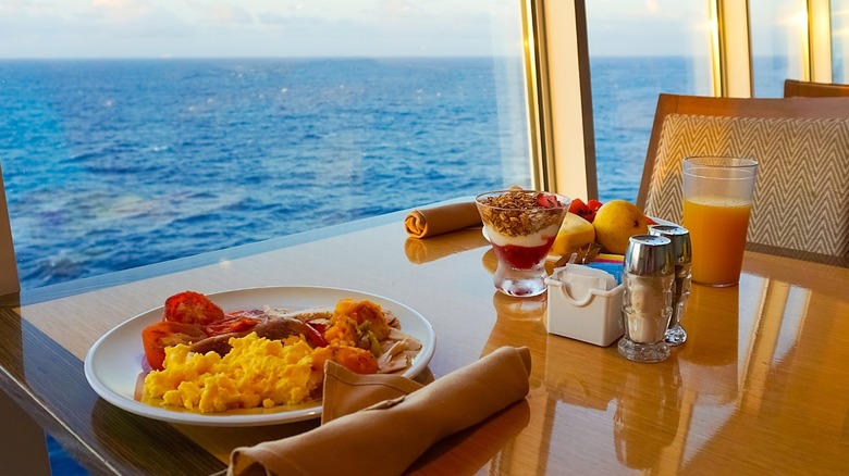Breakfast food on cruise ship