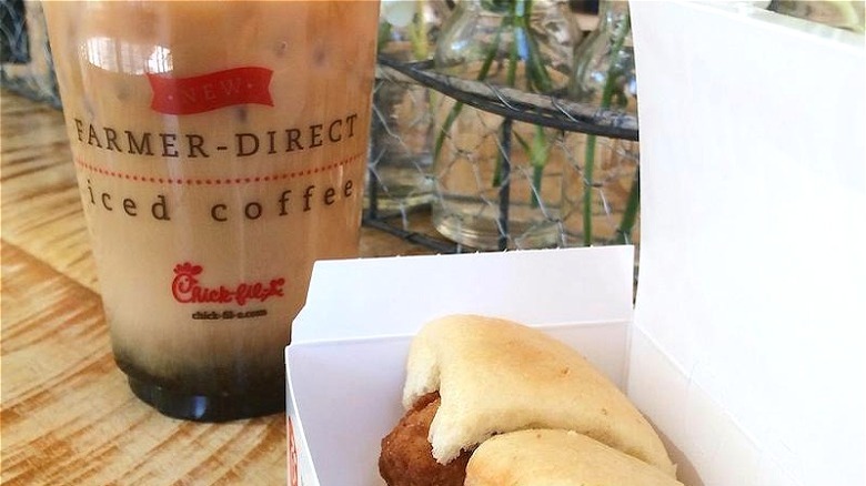 Chick-fil-A iced coffee and minis