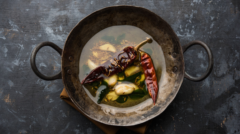 Spices tempered in ghee