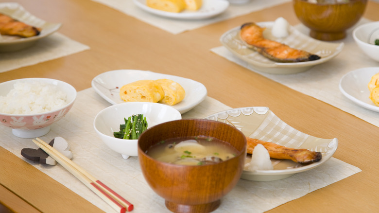 Japanese breakfast spread
