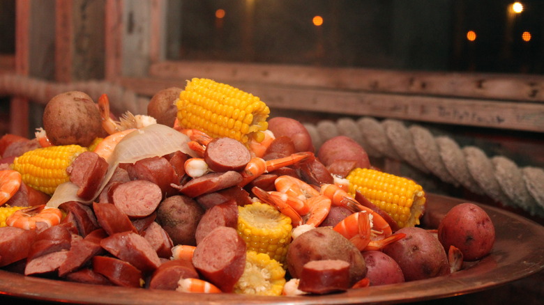 Low country boil in bowl
