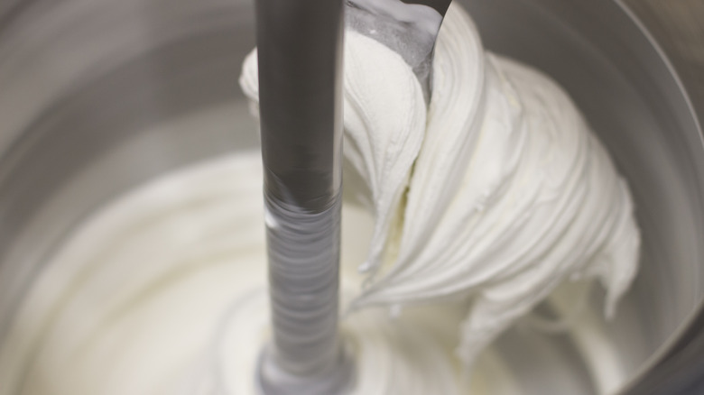 Inside of ice cream machine