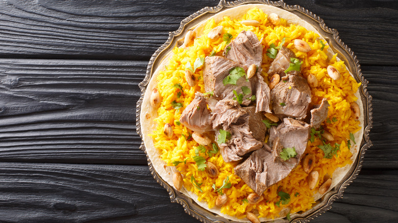 Bowl of colourful mansaf