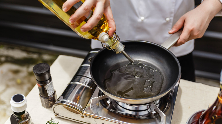 Chef about to sauté