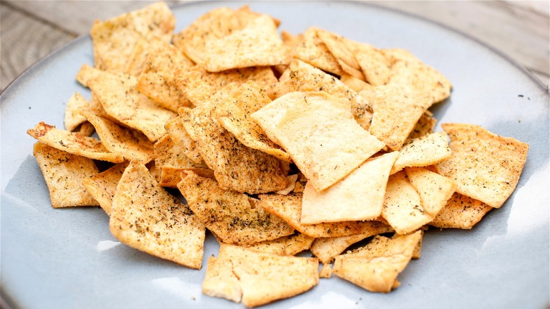 pile of pita chips 