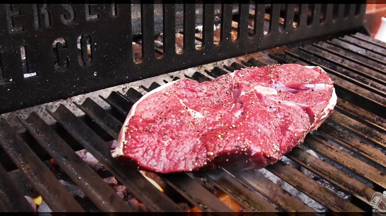 Venison Tom and Jerry Steak on grill